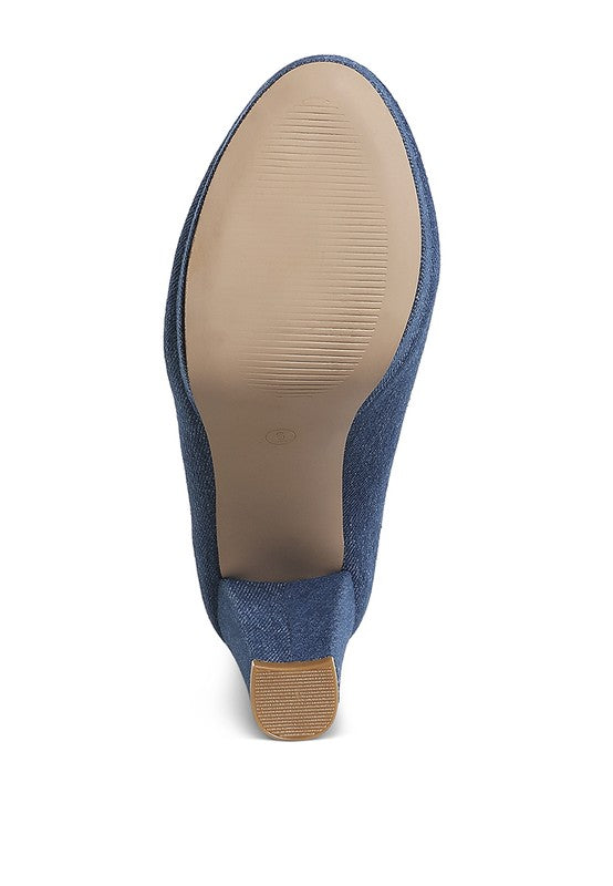 The Denim Block Heel