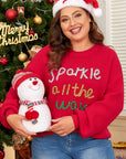 Plus Size Christmas Sparkle All The Way Tinsel Sweater