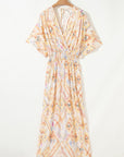 Boho Geometric V-Neck Maxi Dress
