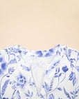 Floral Ric-Rac Short Sleeve Blouse