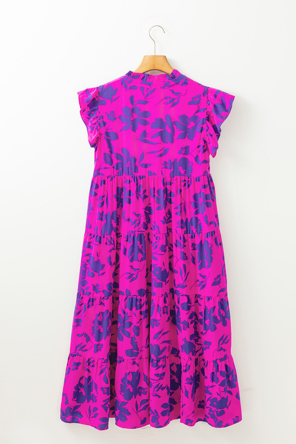 Regina Floral Tiered Frilled Trim Dress