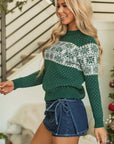 Christmas Snowflake Dotted Long Sleeve Sweater