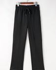 Solid Fleece-Lined Drawstring Waist Pants