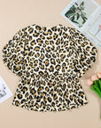 Catherine Bubble Sleeve Peplum Blouse