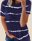 Tie-Dye Stripe Short Sleeve T-Shirt