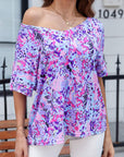 Floral Short Sleeve V-Neck Tee