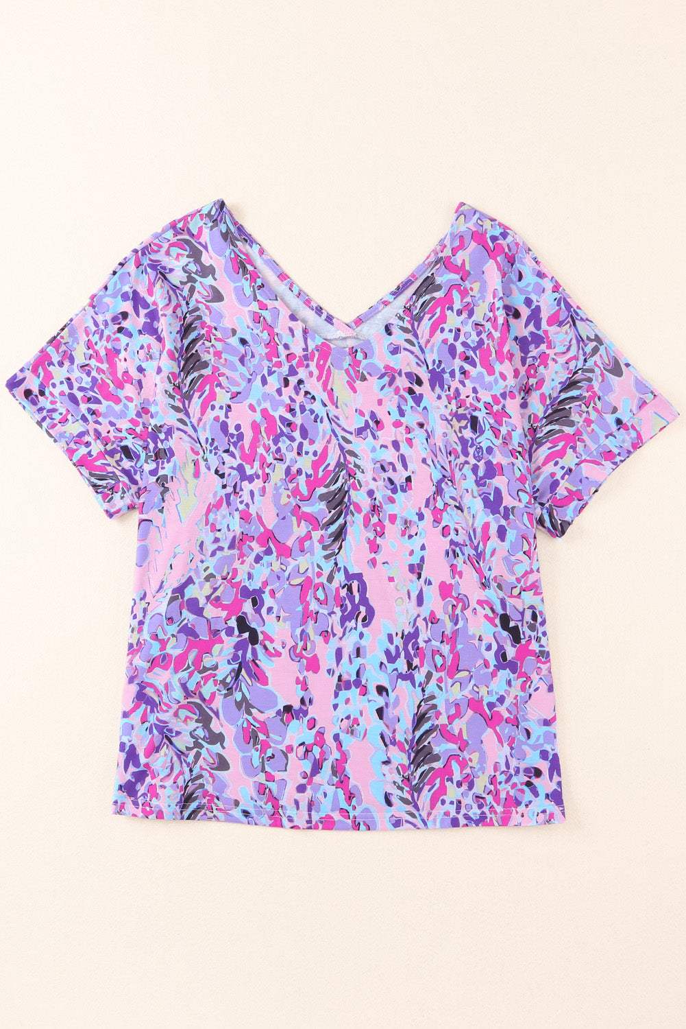 Floral Short Sleeve V-Neck Tee