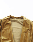 Velvet Open-Front Pocketed Cardigan