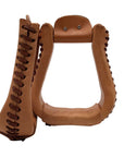 Visalia Stirrups Gold Leather Wrapped