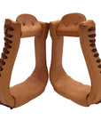 Visalia Stirrups Gold Leather Wrapped