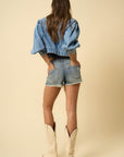Frayed Ripped Denim Shorts