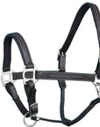 ExionPro Fancy Stitched Leather Halter - Brass Nickel Hardware