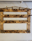 6 Cowboy Hat Rack | Cowboy Hat Holder |  with 13 Gimmee Cap pegs | Rustic Western Hat Display | Handcrafted Wooden Organizer | Space-Saving Home Decor | Made in USA
