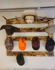 6 Cowboy Hat Rack | Cowboy Hat Holder |  with 13 Gimmee Cap pegs | Rustic Western Hat Display | Handcrafted Wooden Organizer | Space-Saving Home Decor | Made in USA