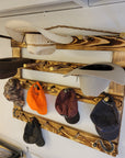 6 Cowboy Hat Rack | Cowboy Hat Holder |  with 13 Gimmee Cap pegs | Rustic Western Hat Display | Handcrafted Wooden Organizer | Space-Saving Home Decor | Made in USA