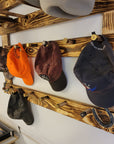 6 Cowboy Hat Rack | Cowboy Hat Holder |  with 13 Gimmee Cap pegs | Rustic Western Hat Display | Handcrafted Wooden Organizer | Space-Saving Home Decor | Made in USA