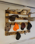 6 Cowboy Hat Rack | Cowboy Hat Holder |  with 13 Gimmee Cap pegs | Rustic Western Hat Display | Handcrafted Wooden Organizer | Space-Saving Home Decor | Made in USA