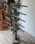 8 Cowboy Hat & 2 Boot Tree Rack | Hybrid Western Organizer | Rustic Wooden Hat & Boot Stand | Functional Entryway Display | Handcrafted in USA