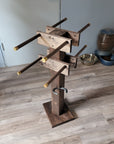 4 Cowboy Hat & 2 Boot Tree Rack | Hybrid Western Organizer | Rustic Wooden Hat & Boot Stand | Functional Entryway Display | Handcrafted in USA