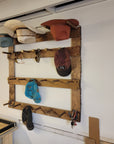 3 Cowboy Hat Rack | Cowboy Hat Holder | with 13 Gimmee Cap pegs | Rustic Western Hat Display | Handcrafted Wooden Organizer | Space-Saving Home Decor | Made in USA