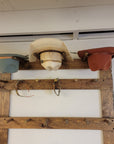 3 Cowboy Hat Rack | Cowboy Hat Holder | with 13 Gimmee Cap pegs | Rustic Western Hat Display | Handcrafted Wooden Organizer | Space-Saving Home Decor | Made in USA