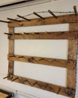3 Cowboy Hat Rack | Cowboy Hat Holder | with 13 Gimmee Cap pegs | Rustic Western Hat Display | Handcrafted Wooden Organizer | Space-Saving Home Decor | Made in USA
