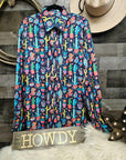 Crazy Cactus Lady Unisex Western Button Up Shirt