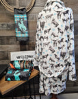 Sample Sale Cattle & Brands Women's Western Bath Robe size LARGE