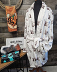 Silly Highland Cow Women's Western Bath Robe
