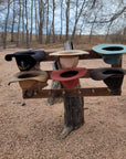 6 Cowboy Hat Rack Horizontal | Cowboy Hat Holder | Rustic Western Hat Display | Handcrafted Wooden Organizer | Space-Saving Home Decor | Made in USA
