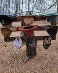 6 Cowboy Hat Rack Horizontal | Cowboy Hat Holder | Rustic Western Hat Display | Handcrafted Wooden Organizer | Space-Saving Home Decor | Made in USA