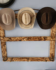 9 Cowboy Hat Rack | Cowboy Hat Holder | Rustic Western Hat Display | Handcrafted Wooden Organizer | Space-Saving Home Decor | Made in USA