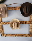 9 Cowboy Hat Rack | Cowboy Hat Holder | Rustic Western Hat Display | Handcrafted Wooden Organizer | Space-Saving Home Decor | Made in USA
