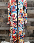 Cowboy Collage Western Shirt Dress Duster