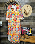 Vintage Rodeo Poster Western Duster Dress