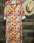 Vintage Rodeo Poster Western Duster Dress