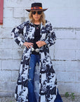 Black White Cowboy Western Duster Dress