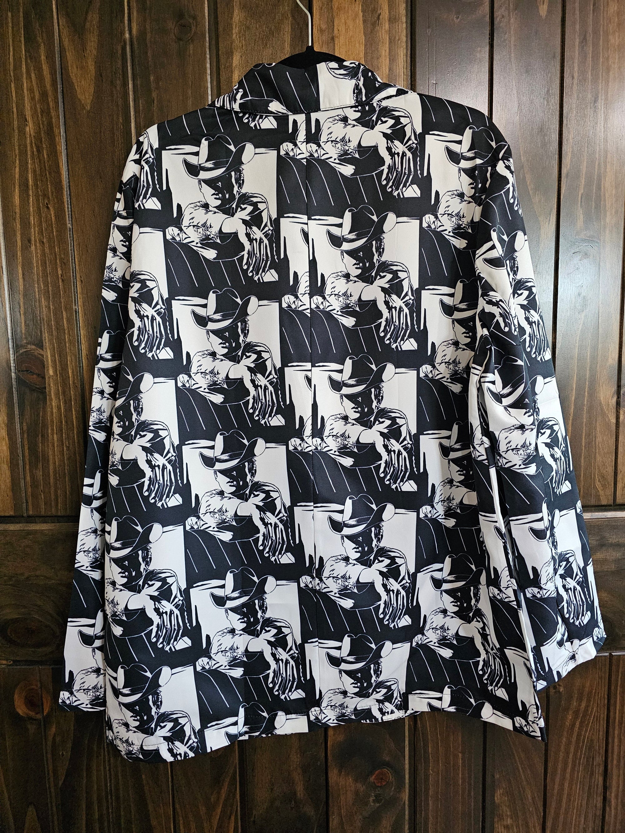 Black White Cowboy Women&#39;s Western Blazer