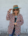 Checkered Rodeo Women's Western Blazer