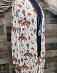 Rodeo Cowboy Print Lightweight Cardigan