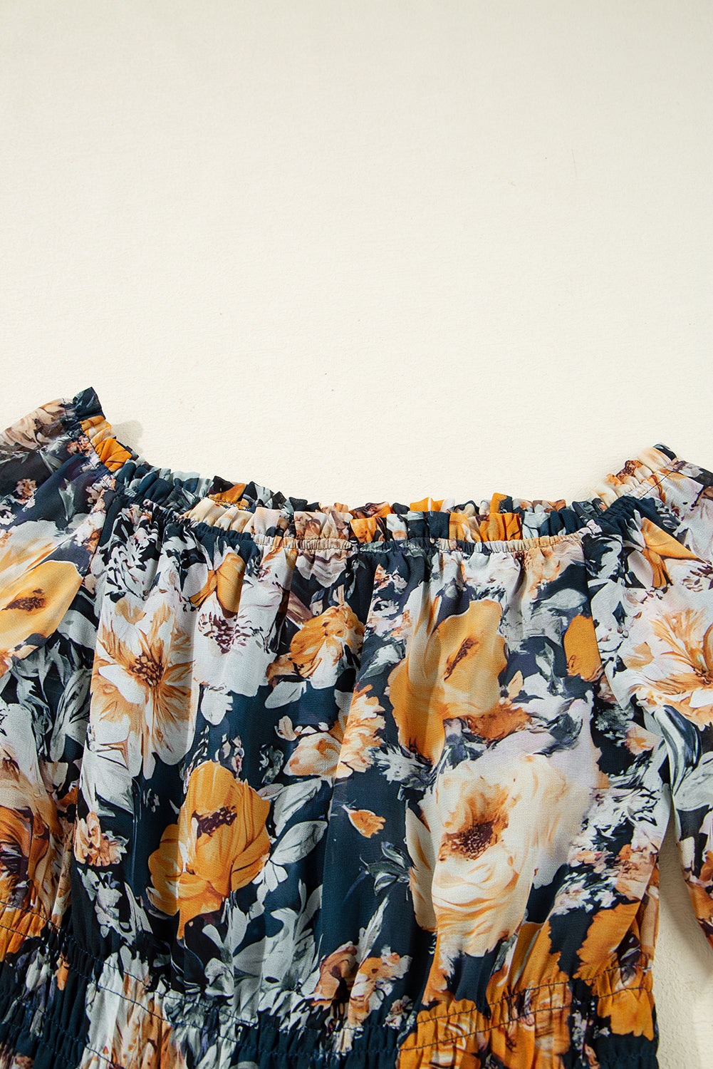 Floral Off Shoulder Bell Sleeve Peplum Top