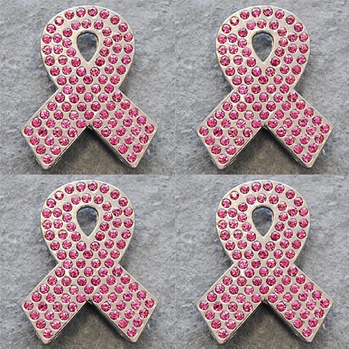 Western Screw Back Concho Crystals Breast Cancer Bling Cowgirl