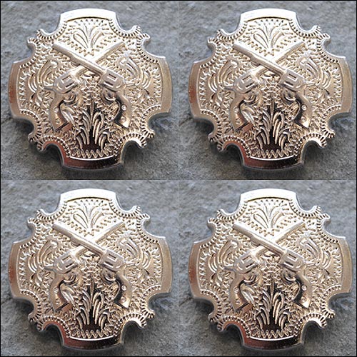 Western Screw Back Concho 1 Cross Gun Shooting Bling Silver Saddle