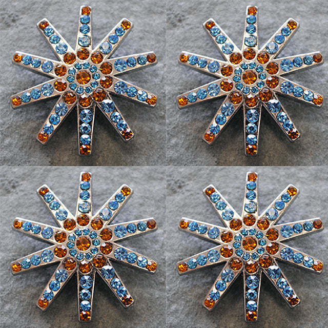 Western Screw Back Concho1 Turquoise Brown Spur Bling Headstall Tack