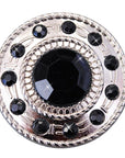 Western Screw Back Concho1 Black Crystal Wheel Bling Headstall Cowgirl