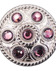 Western Screw Back Concho1 Purple Crystal Wheel Bling Headstall Cowgirl