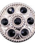 Western Screw Back Concho1 Black Crystal Wheel Bling Headstall Cowgirl