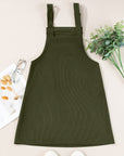 Solid Corduroy Front Pocket Sleeveless Overall Dress