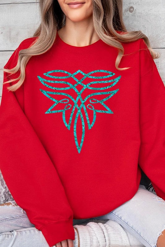 The Turquoise Boot Stitch Graphic Sweatshirt