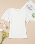 Kora Eyelet Pattern Short Sleeve Top